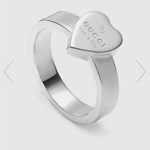 Gucci Silver Heart Design Ring
